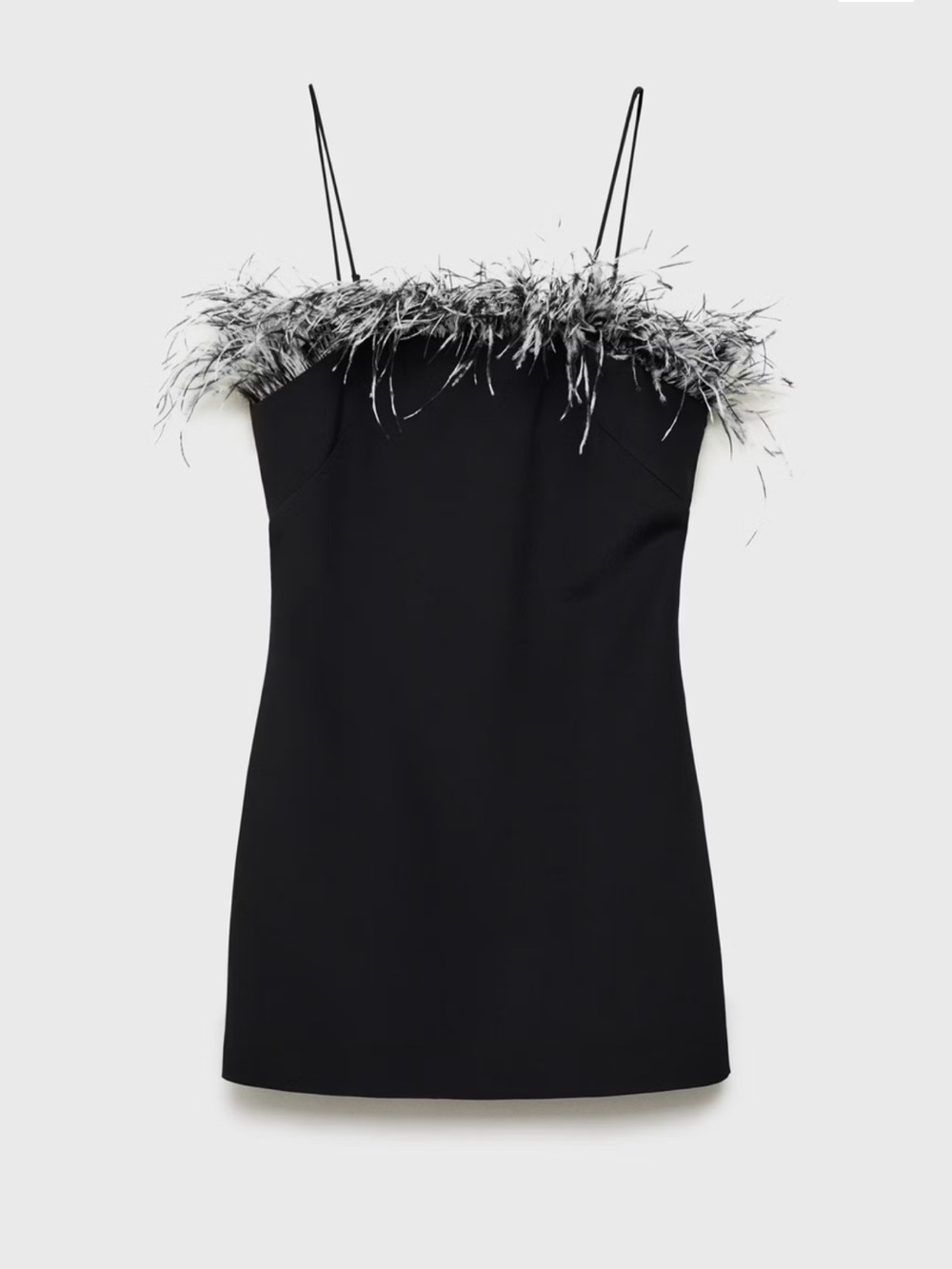 STRAPLESS DRESS WITH FEATHER DETAIL - Picture 2 of 8